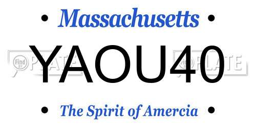 YAOU40 Massachusetts License Plate
