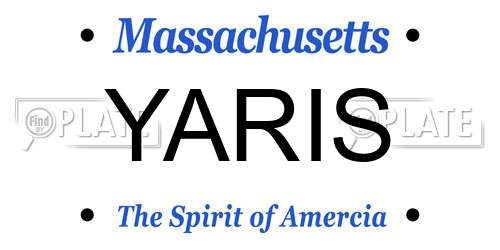 YARIS Massachusetts License Plate