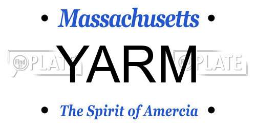 YARM Massachusetts License Plate
