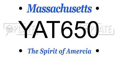 YAT650 Massachusetts License Plate