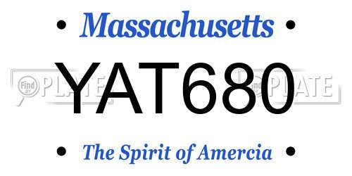 YAT680 Massachusetts License Plate