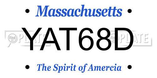 YAT68D Massachusetts License Plate