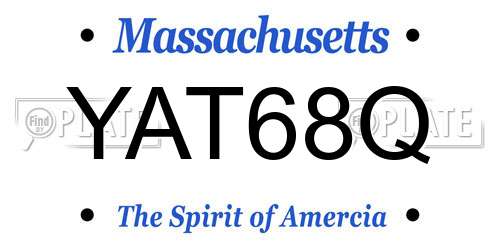 YAT68Q Massachusetts License Plate