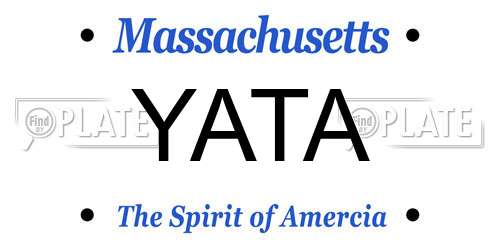 YATA Massachusetts License Plate