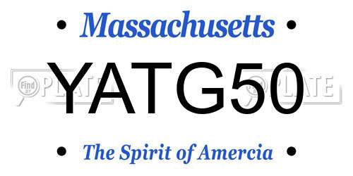 YATG50 Massachusetts License Plate