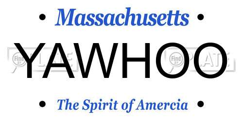 YAWHOO Massachusetts License Plate