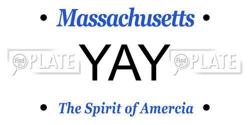 YAY Massachusetts License Plate