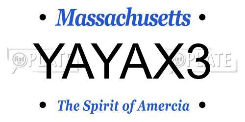 YAYAX3 Massachusetts License Plate