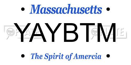 YAYBTM Massachusetts License Plate