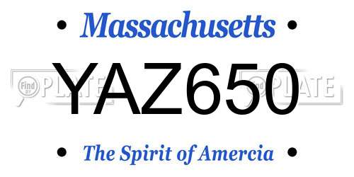 YAZ650 Massachusetts License Plate