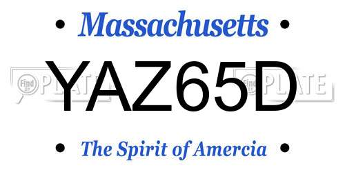 YAZ65D Massachusetts License Plate