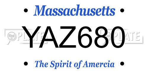 YAZ680 Massachusetts License Plate