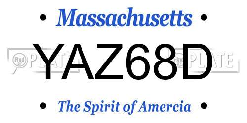 YAZ68D Massachusetts License Plate