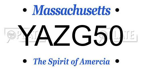 YAZG50 Massachusetts License Plate