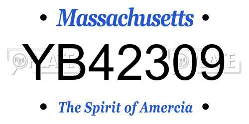 YB42309 Massachusetts License Plate