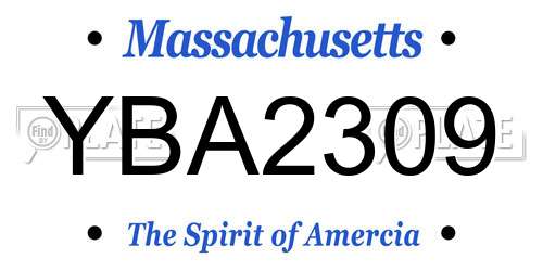 YBA2309 Massachusetts License Plate