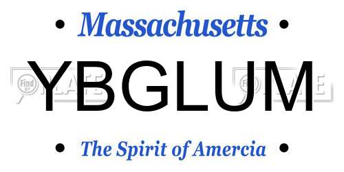 YBGLUM Massachusetts License Plate