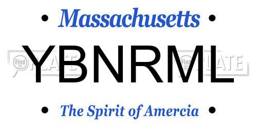 YBNRML Massachusetts License Plate