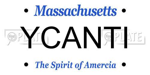YCANTI Massachusetts License Plate