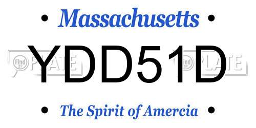 YDD51D Massachusetts License Plate