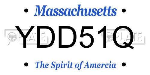 YDD51Q Massachusetts License Plate