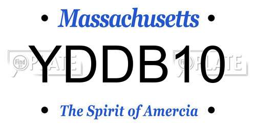 YDDB10 Massachusetts License Plate