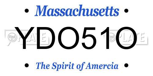 YDO51O Massachusetts License Plate