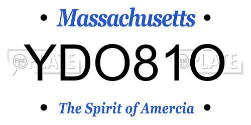YDO81O Massachusetts License Plate