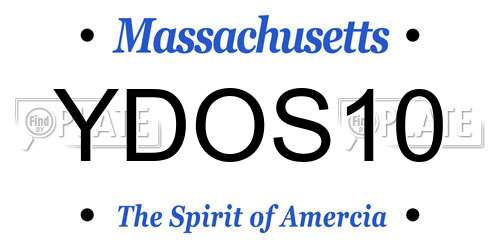 YDOS10 Massachusetts License Plate