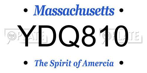 YDQ810 Massachusetts License Plate