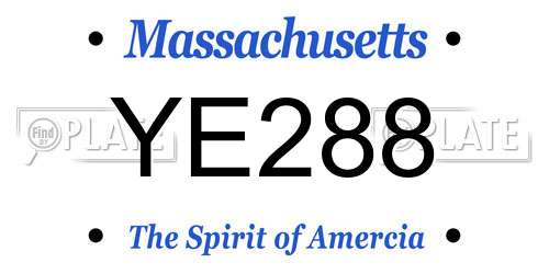 YE288 Massachusetts License Plate