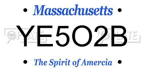 YE5O2B Massachusetts License Plate