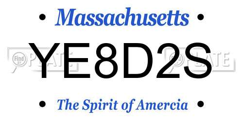 YE8D2S Massachusetts License Plate