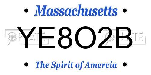 YE8O2B Massachusetts License Plate