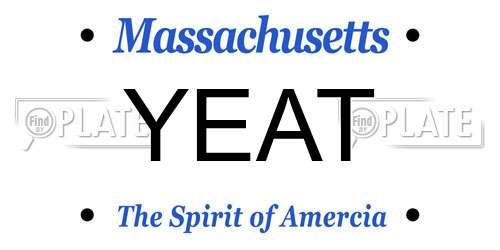 YEAT Massachusetts License Plate