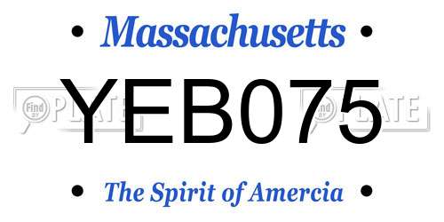 YEB075 Massachusetts License Plate