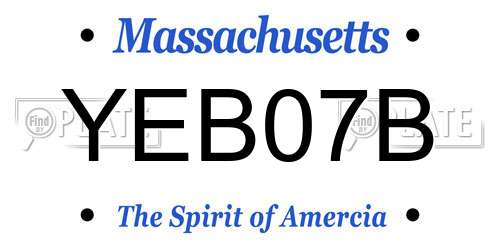 YEB07B Massachusetts License Plate