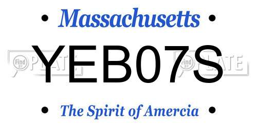 YEB07S Massachusetts License Plate