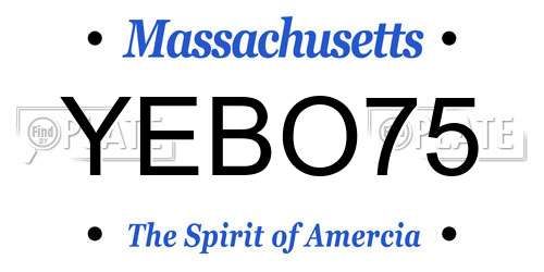 YEBO75 Massachusetts License Plate