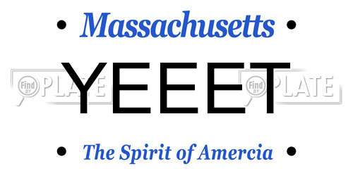 YEEET Massachusetts License Plate