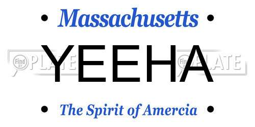 YEEHA Massachusetts License Plate