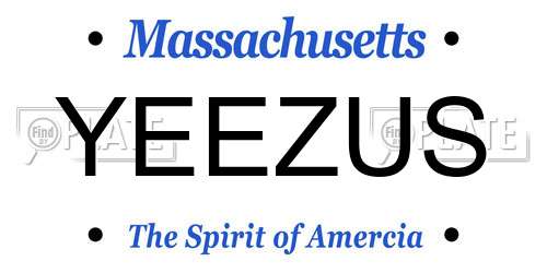 YEEZUS Massachusetts License Plate