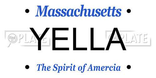 YELLA Massachusetts License Plate