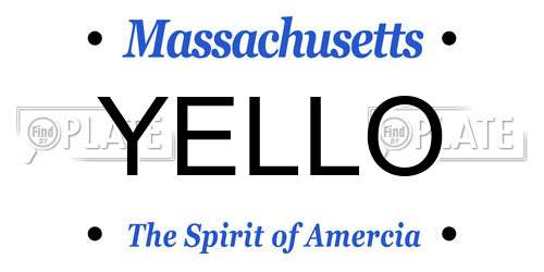YELLO Massachusetts License Plate