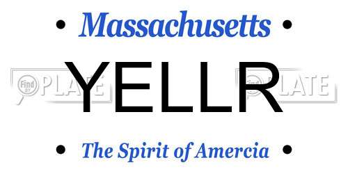 YELLR Massachusetts License Plate