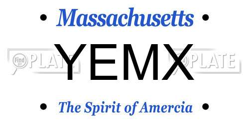 YEMX Massachusetts License Plate