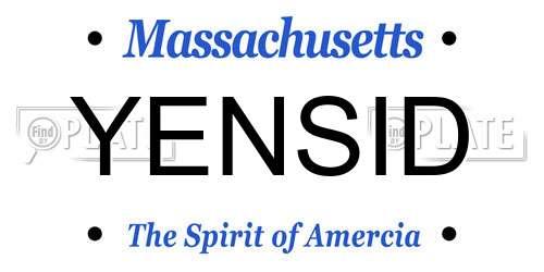 YENSID Massachusetts License Plate