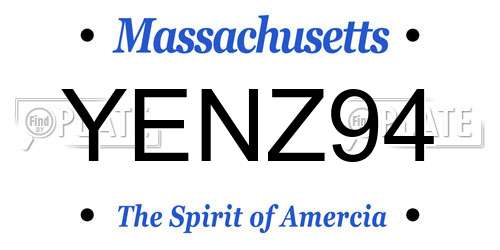 YENZ94 Massachusetts License Plate