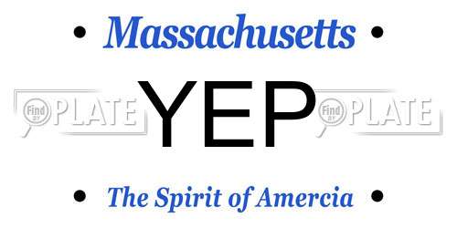 YEP Massachusetts License Plate