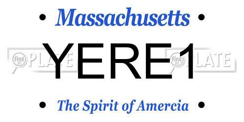 YERE1 Massachusetts License Plate
